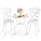 Costway 3 PCS Patio Bistro Set with Umbrella Holes Outdoor Bistro Set for Front Porch White/Green